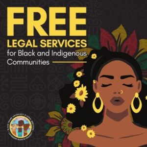 Free Legal Services Graphic for Black and Indigenous Communities